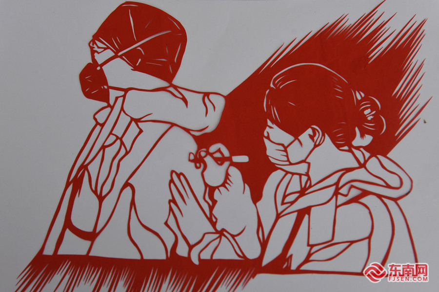 刻纸作品《帮队友写上名字》 林婉清 供图