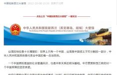 我驻新西兰大使馆发言人：赞赏新西兰政府对一中政策的坚定承诺