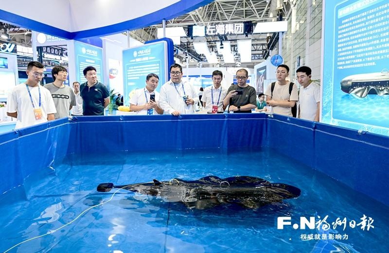 波动耦合泵喷式仿生航行器。记者 石美祥 摄