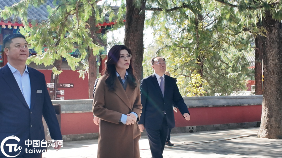 郑丽文率中国国民党访问团拜谒孙中山先生衣冠冢