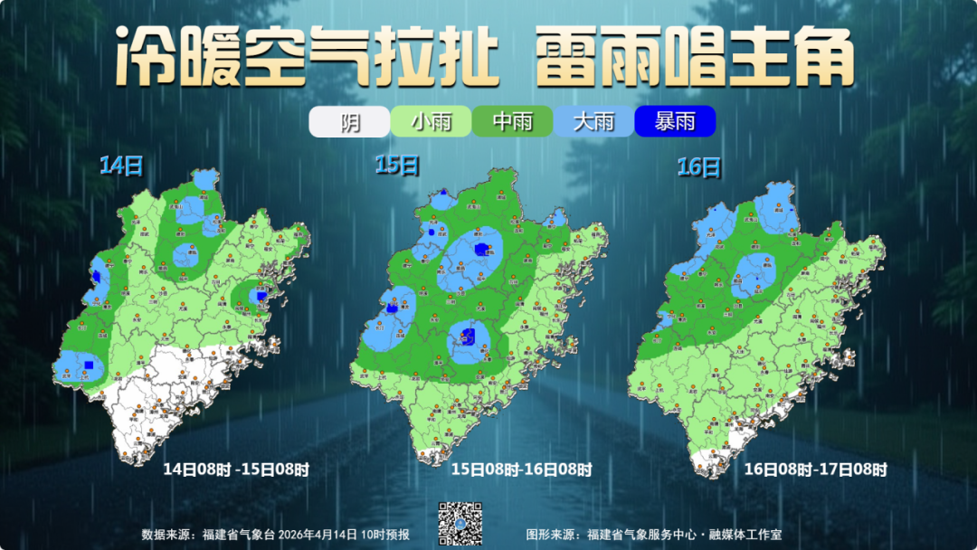 冷暖对峙雨水多！对峙多福<strong></strong>福建多阵雨雷阵雨，雨水雨注意出<strong></strong>注意出行安全