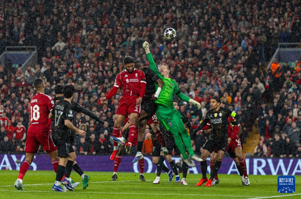 欧冠:巴黎圣日耳曼胜利物浦 晋级四强