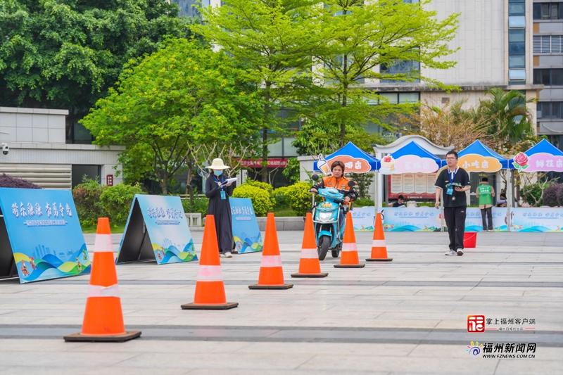 福州外卖骑手技能大比拼 最难8字弯无人满分