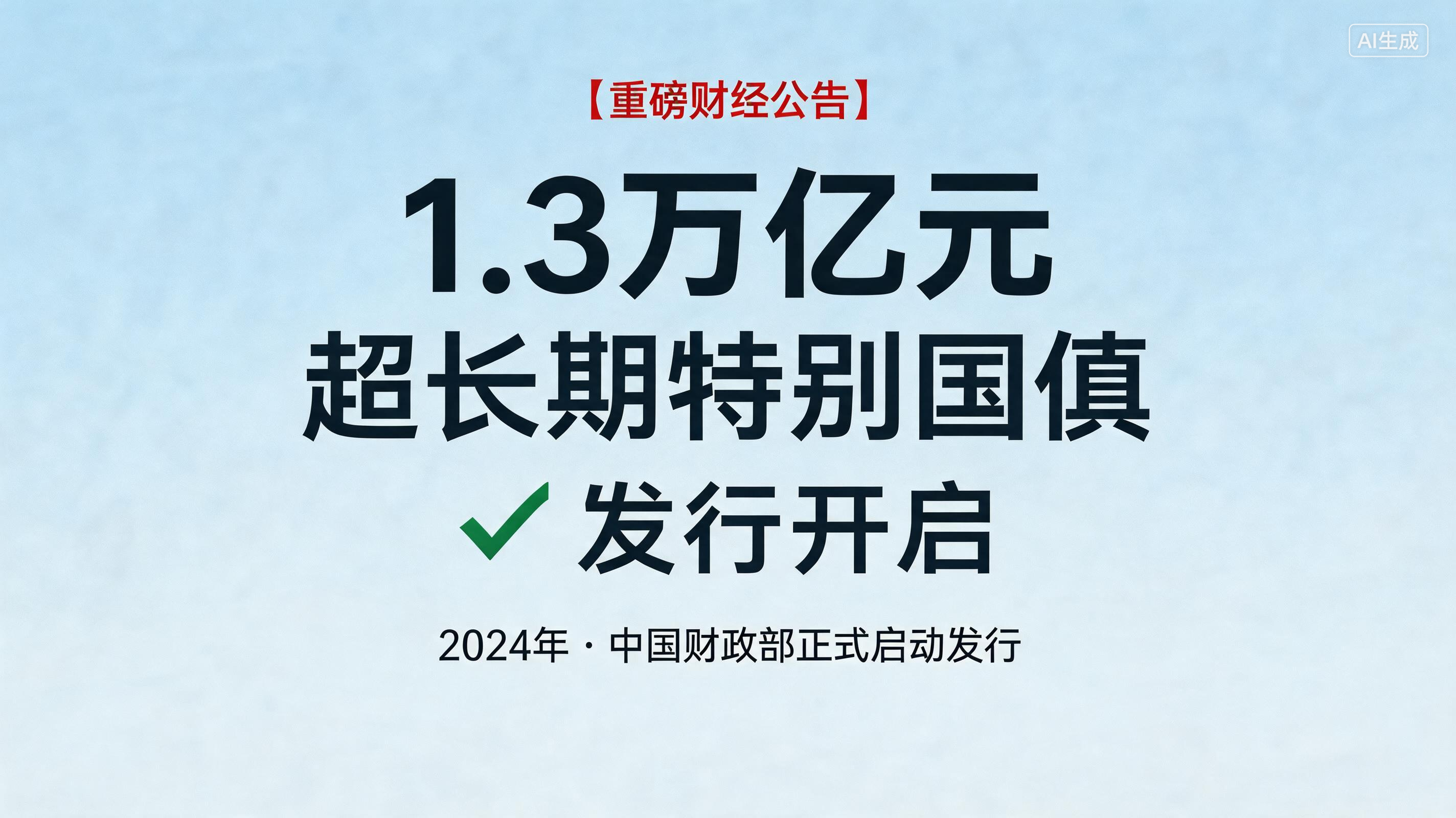 今年1.3万亿元超长期特别国债发行开启