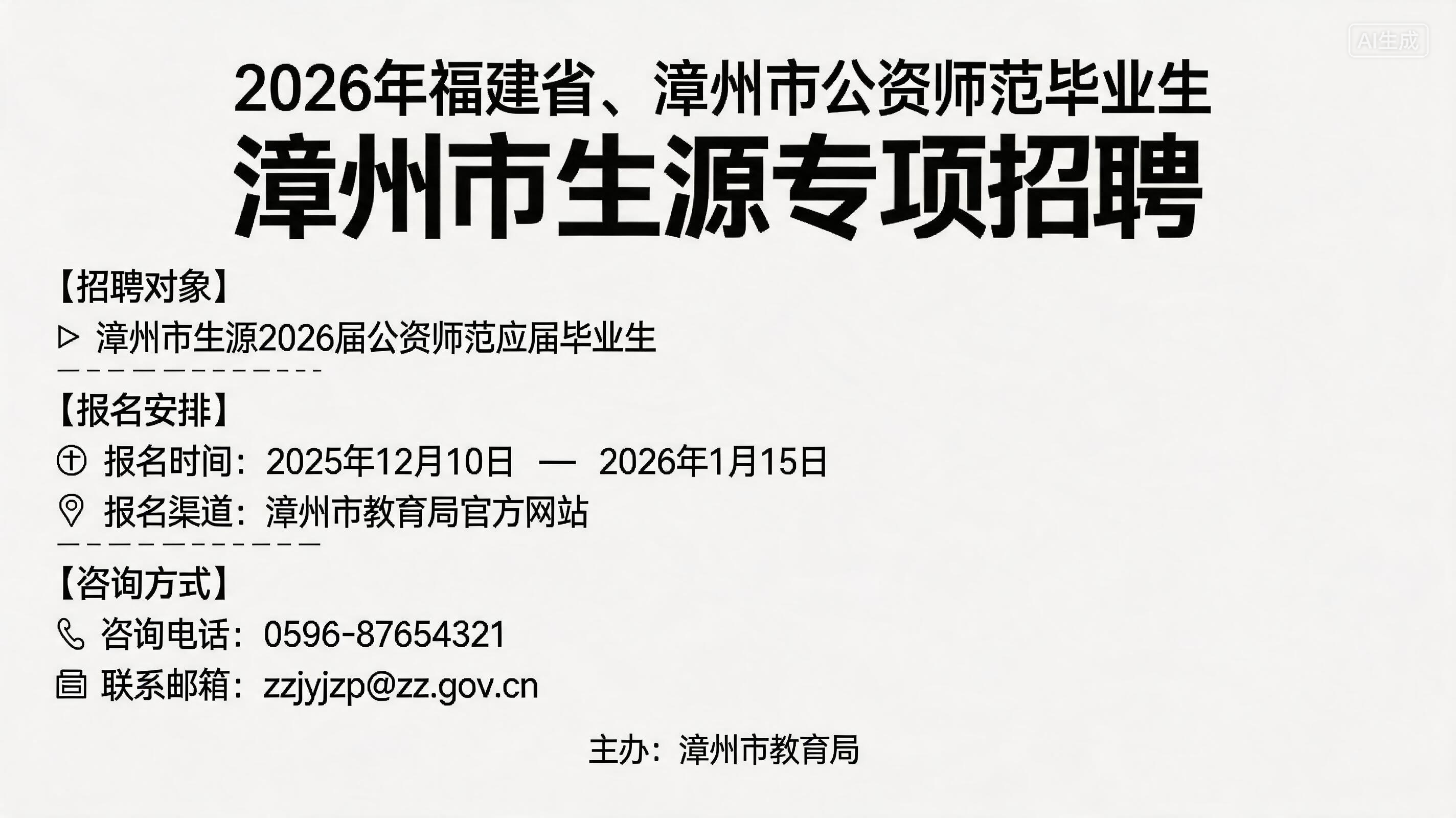 仅面试！漳州启动公费师范生专项招聘