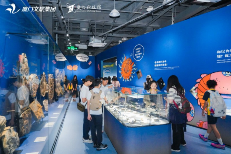 4月24日，厦门科技馆2026年度特展《嗨！海怪》海洋古生物化石科普展正式对公众开放。厦门科技馆供图