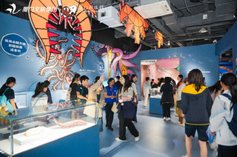 4月24日，厦门科技馆2026年度特展《嗨！海怪》海洋古生物化石科普展正式对公众开放。厦门科技馆供图