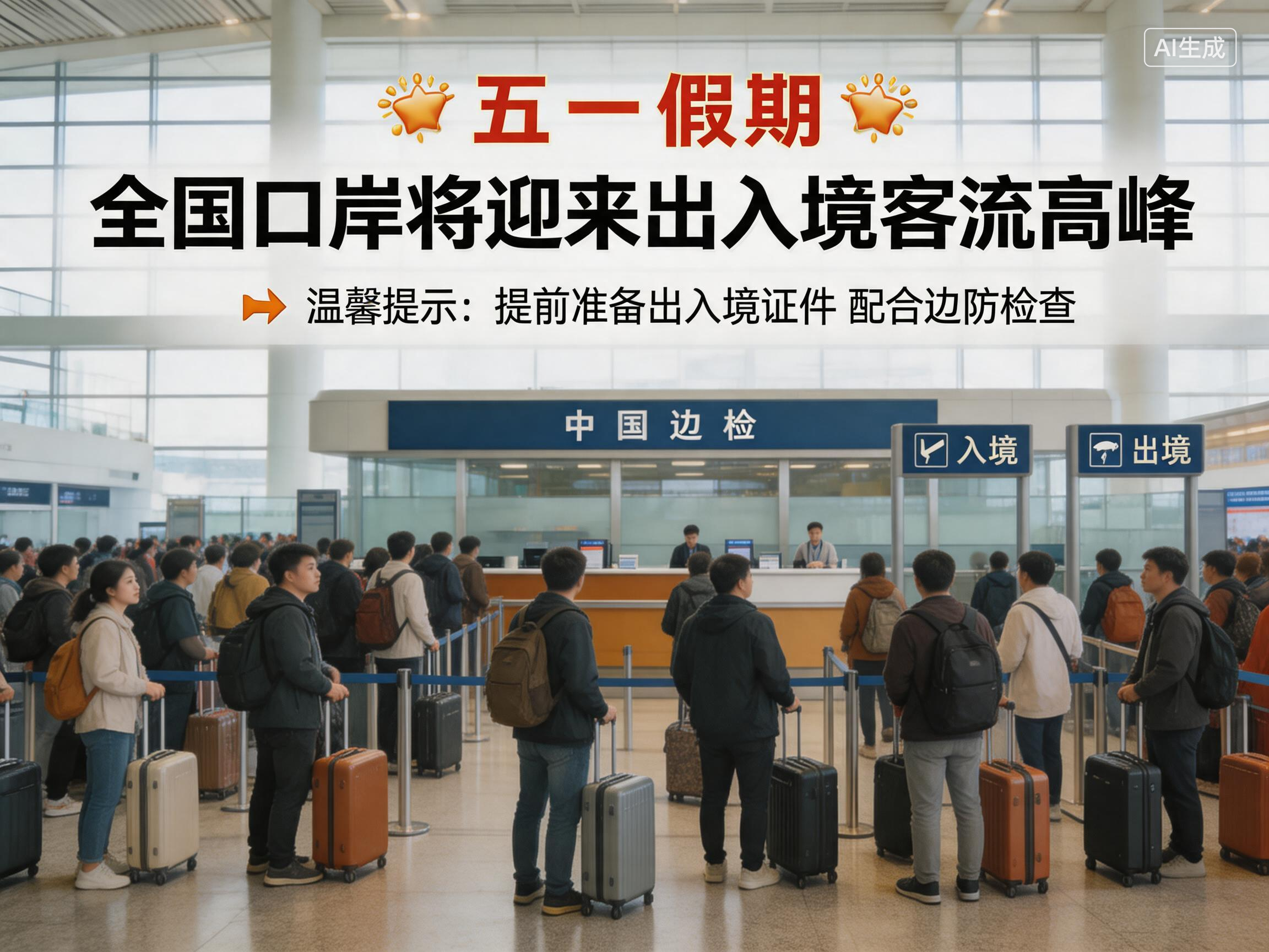 “五一”假期预计日均225万人次出入境