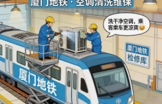 厦门给地铁列车空调“洗澡” 涉及130列列车