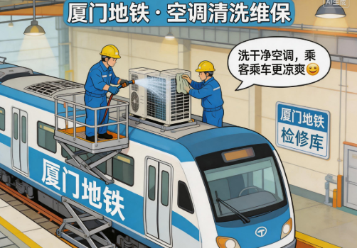 廈門給地鐵列車空調“洗澡” 涉及130列列車