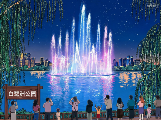 “五一”假期 白鹭洲灯光秀将四晚“连播”