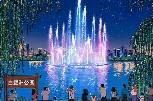 “五一”假期 白鹭洲灯光秀将四晚“连播”