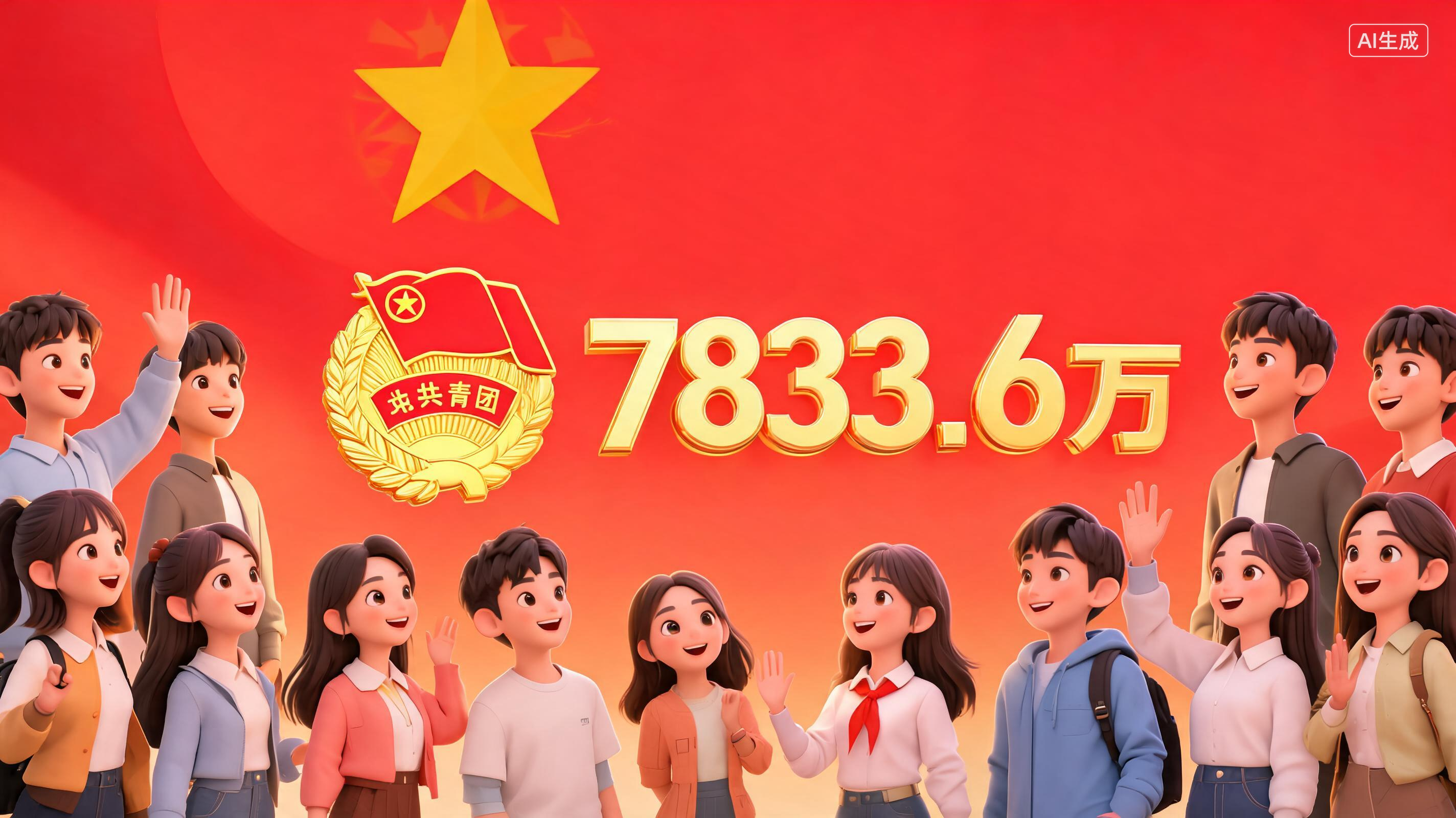 截至2025年底全国共有共青团员7833.6万名