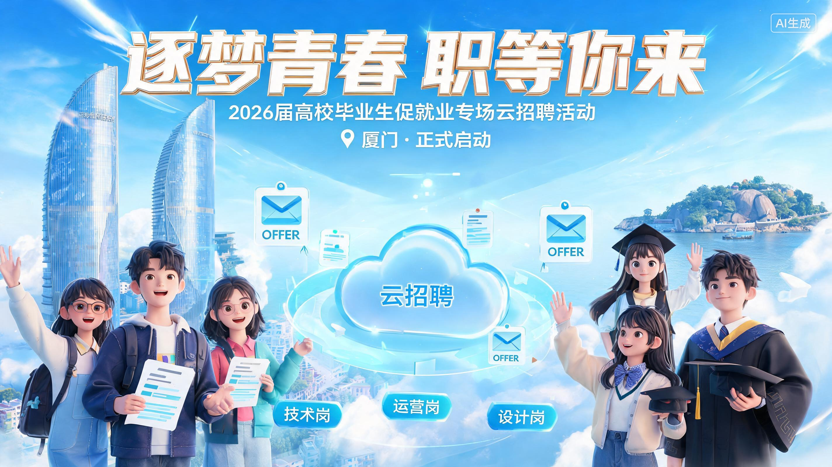 厦门举办高校毕业生促就业专场云招聘