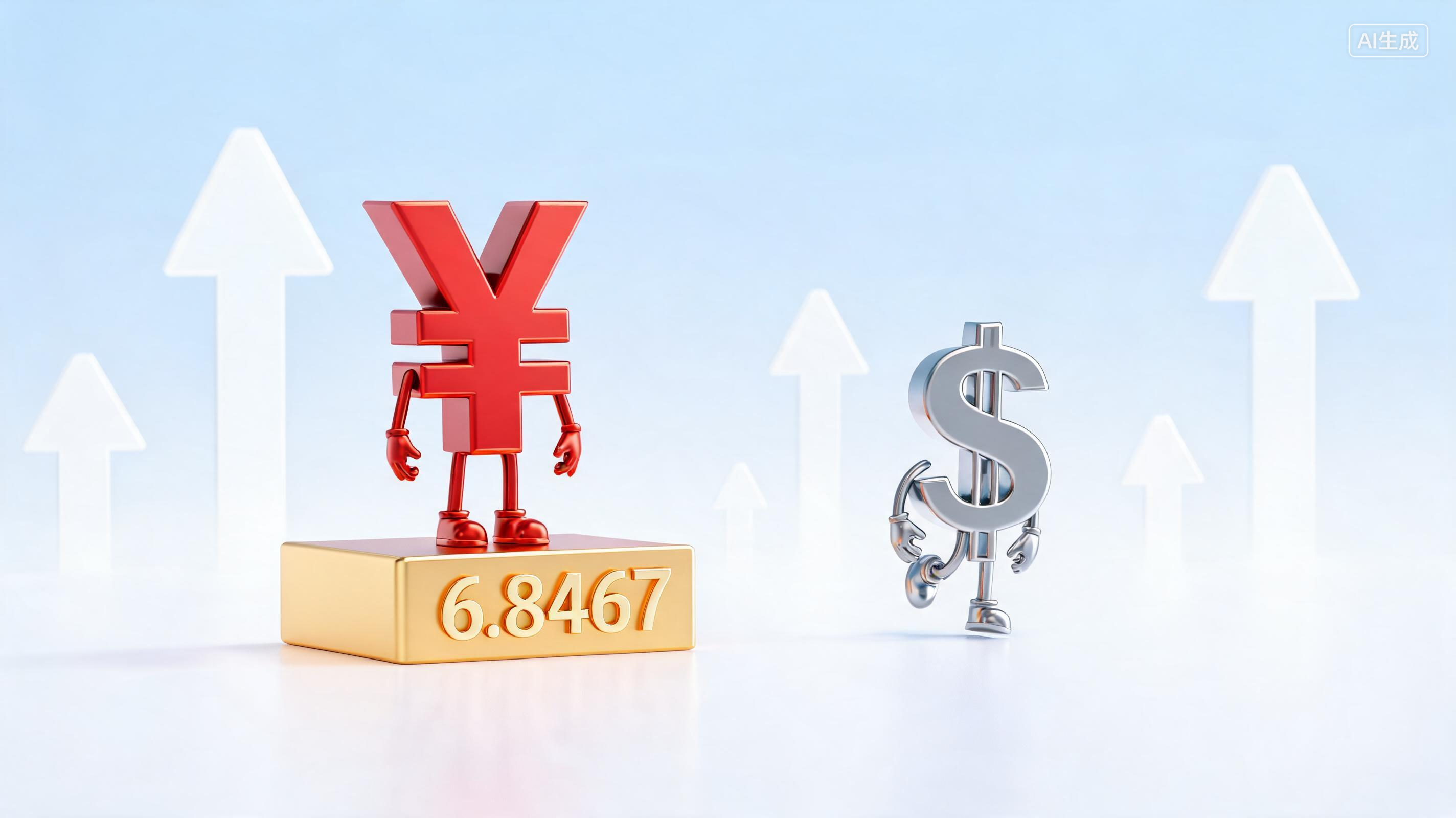 人民币对美元汇率中间价报6.8467 调升35个基点