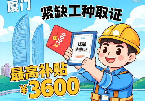 厦门：紧缺工种取证 最高补贴3600元