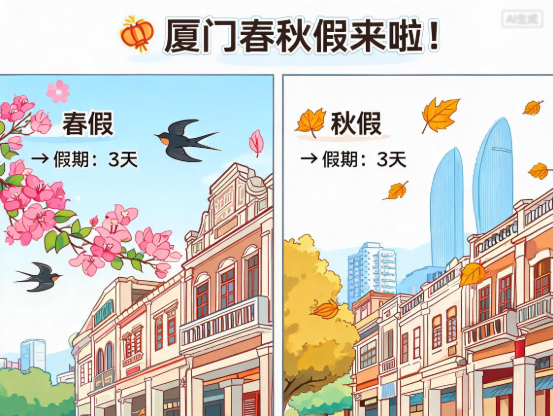 厦门春秋假来了 春假秋假各三天