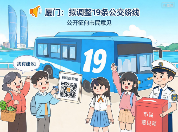 厦门拟调整19条公交线路 公开征询市民意见