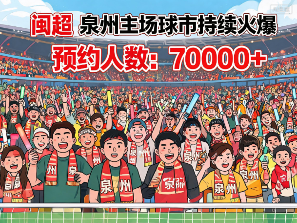 “闽超”泉州主场球市持续火爆 连续两场预约人数“70000+”