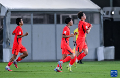 U17男足亚洲杯小组赛：中国队战胜卡塔尔队