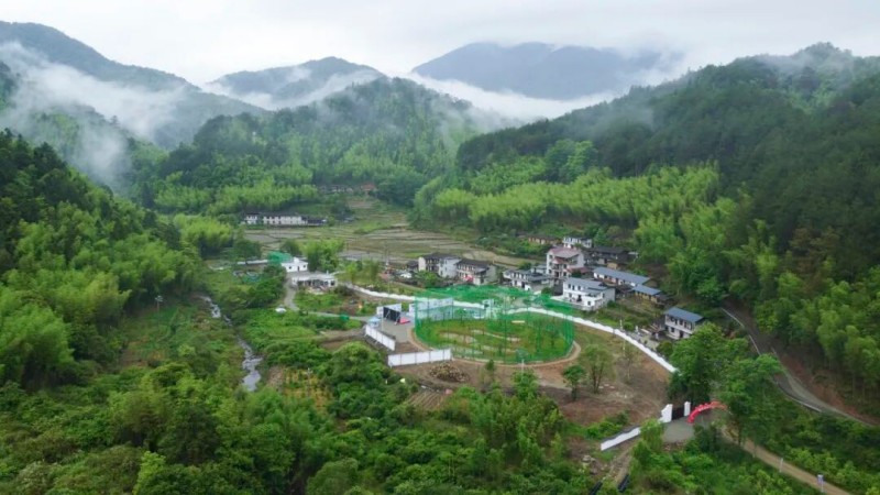 5月13日航拍的龙栖山国家级自然保护区朱鹮野化放飞基地。本报记者 王毅 摄