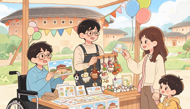 漳州残疾人文创义卖 点亮“闽超”赛场