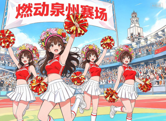 特色啦啦队“燃动”泉州赛场激情