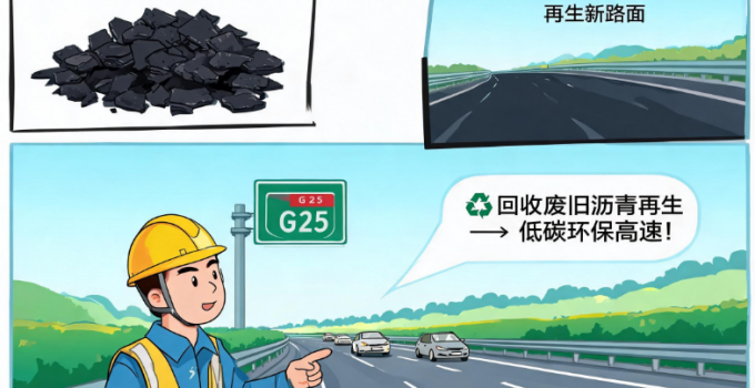 G25长深高速泉三段：废旧沥青铺就低碳高速