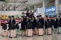 朝鲜我故乡女足抵达韩国参赛