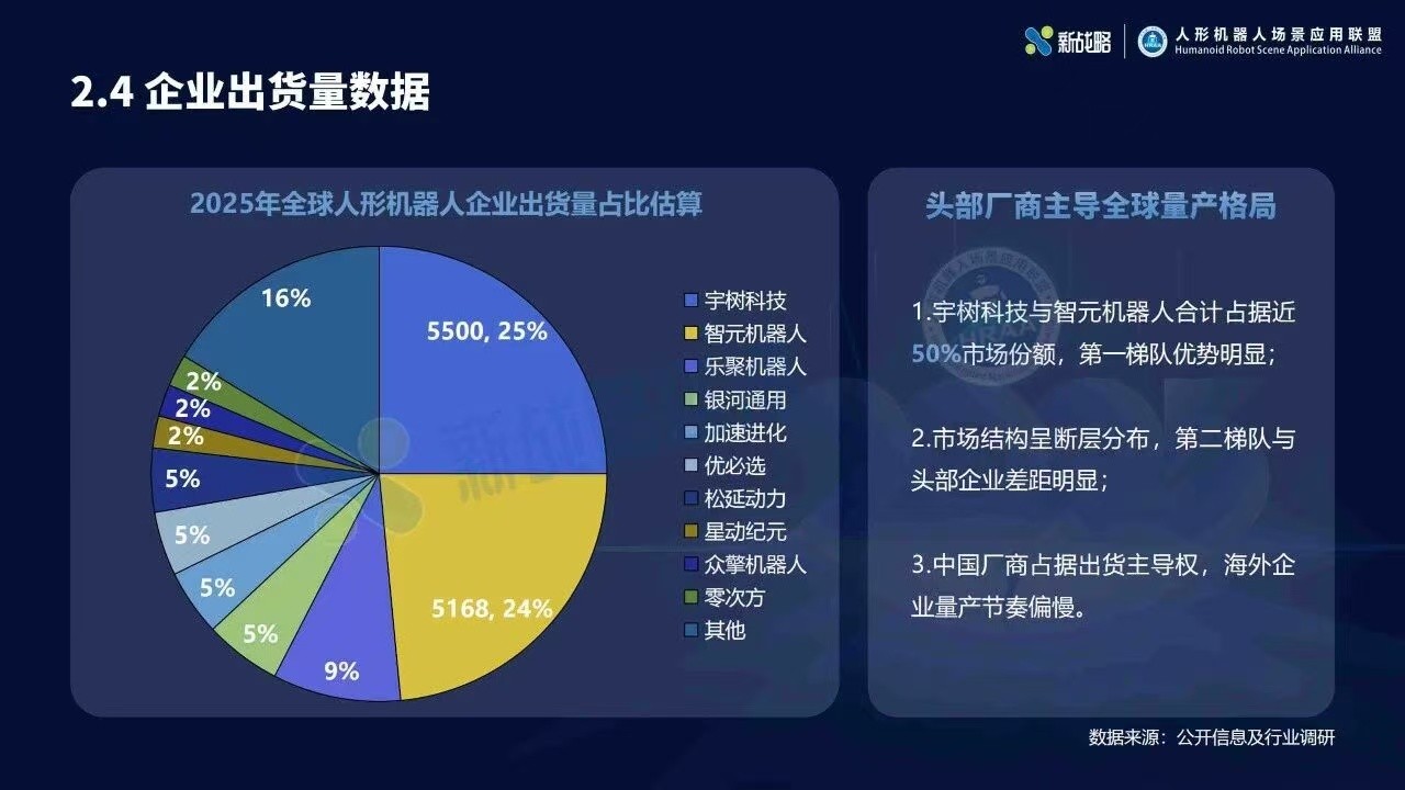 2025人形机器人行业报告:宇树出货量与市场占比双第一
