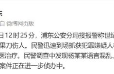 上海一男子餐厅内持刀伤人 警方通报