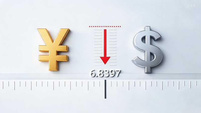 人民币对美元汇率中间价报6.8397 下调22个基点