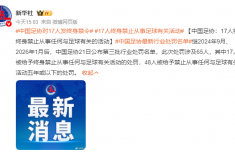 17人终身禁止从事足球有关活动