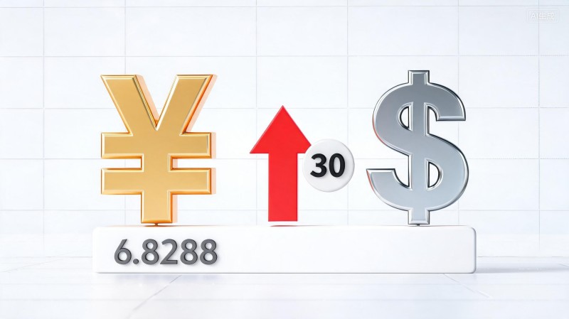 人民币对美元汇率中间价报6.8288 上调30个基点