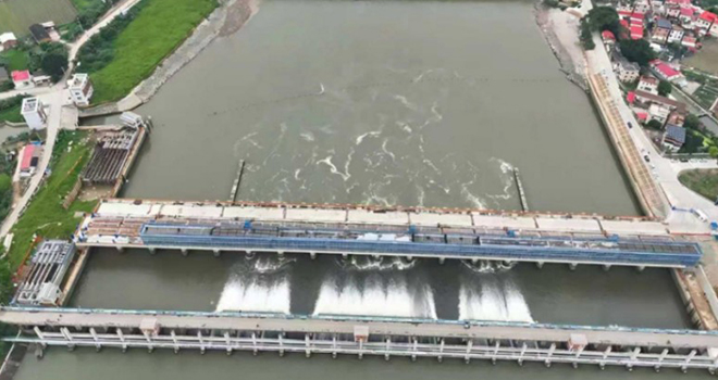 “飞阅”九龙江丨北溪水闸改建工程建设正酣