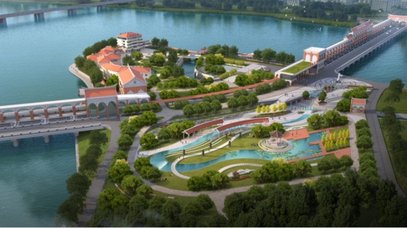 九龙江北溪水闸改建工程效果图。新华网发（福建水投集团九龙江北溪供水有限公司 供图）
