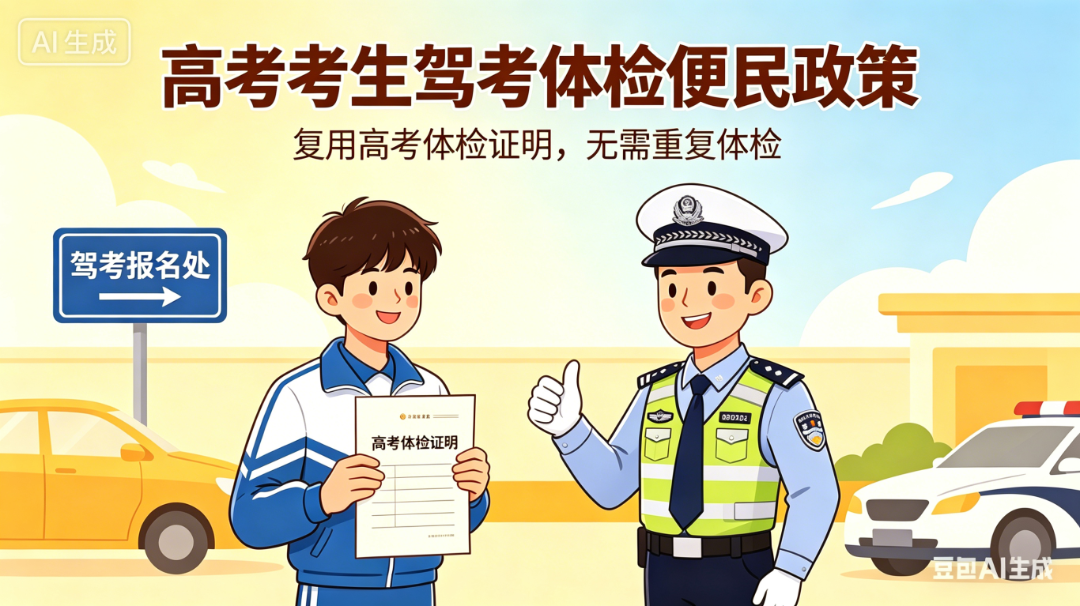 福建高考生专属福利来了！报名驾考无需重复体检
