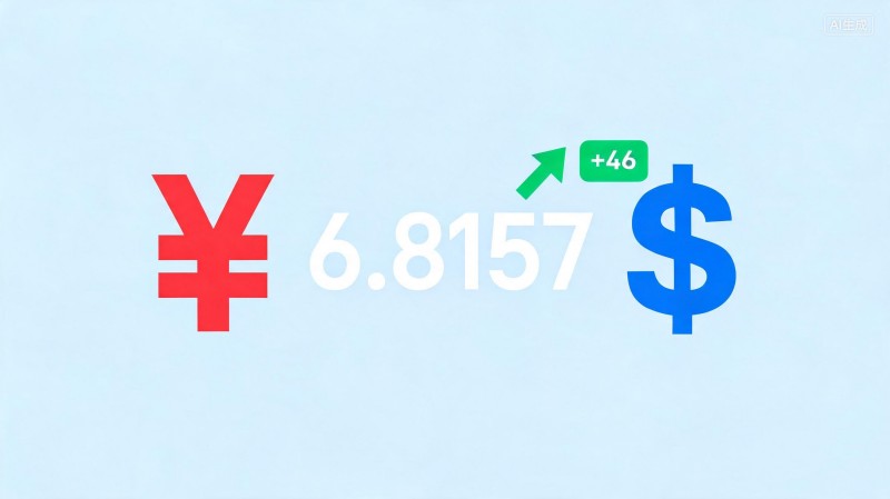 人民币对美元汇率中间价报6.8157 调升46个基点
