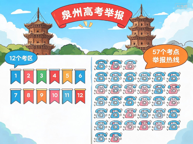 泉州12个高考考区57个考点公布举报电话
