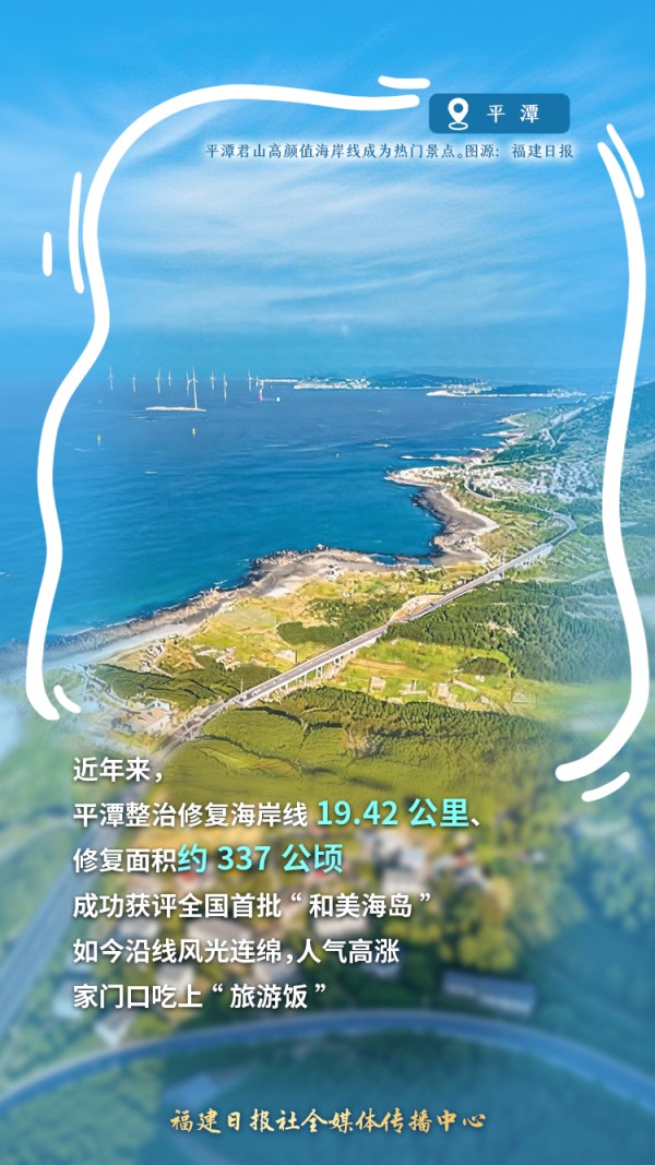 平潭在春、夏季容易遭遇强降雨和台风，防汛压力较大。近年来，平潭累计实施多个海洋生态保护修复项目，整治修复海岸线19.42公里、修复面积约337公顷，成功获评全国首批“和美海岛”。