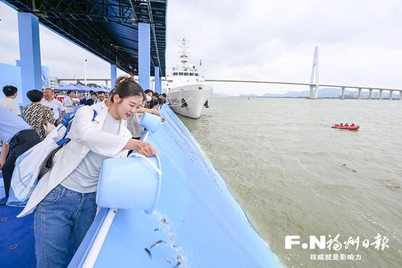 170.5万尾鱼苗在福州跃入闽江