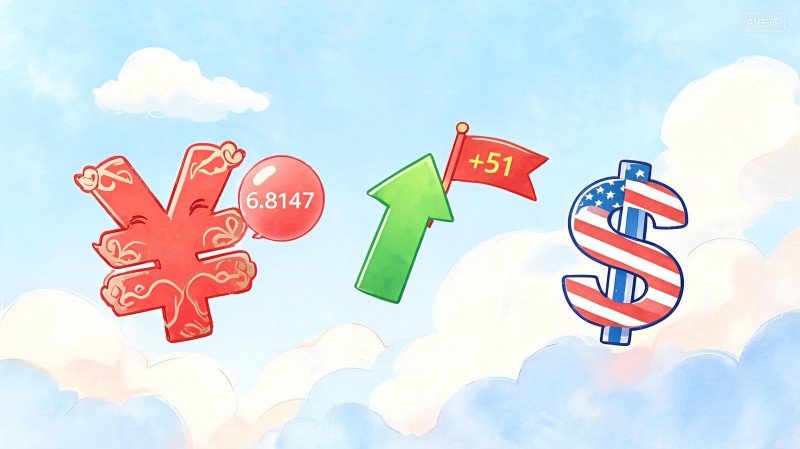 人民币对美元汇率中间价报6.8147 调升51个基点