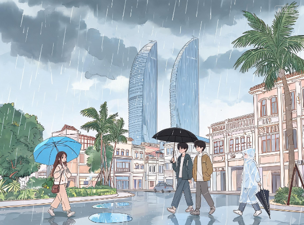 今天鹭岛仍有雨水相伴 出行记得带上雨具