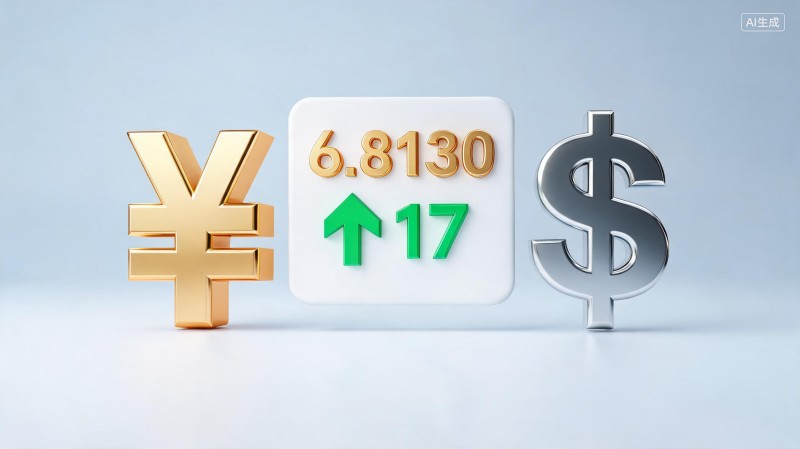 人民币对美元汇率中间价报6.8130 上调17个基点
