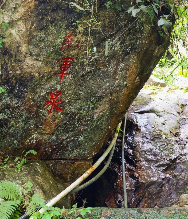 临时救助点遗址六百米外的山道转角，一泓清泉正从石缝间汩汩涌出。当年红军将士途经此地，以此泉解渴，百姓从此称其为“红军泉”以作纪念。