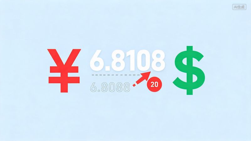 人民币对美元汇率中间价报6.8108 调贬20个基点