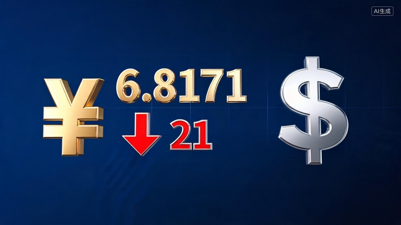 人民币对美元汇率中间价报6.8171 调贬21个基点