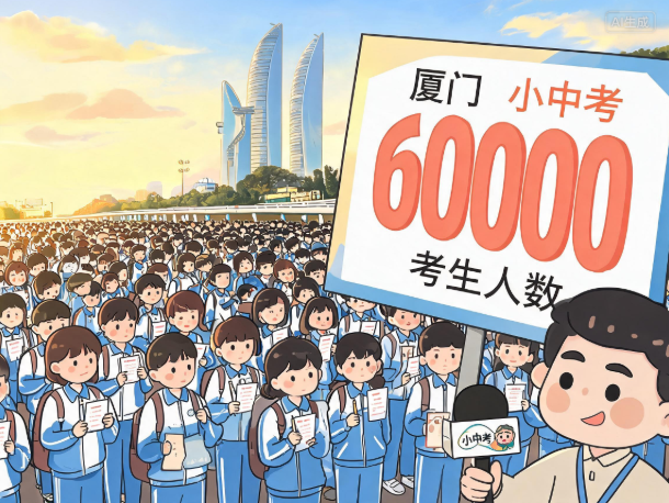 下午“小中考” 厦门考生人数首破6万