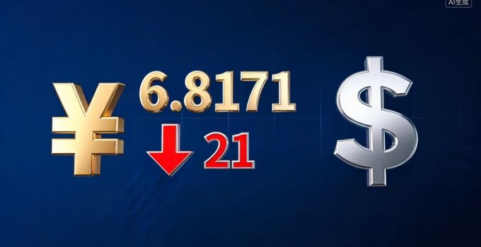 人民币对美元汇率中间价报6.8171 调贬21个基点