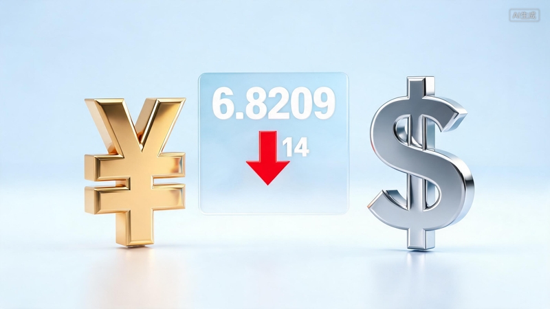 人民币对美元汇率中间价报6.8209 调贬14个基点